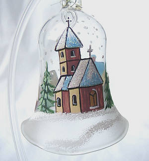 Bożonarodzeniowy dzwonek ze szkła